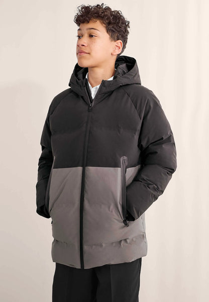 Older Boys Black Colour Block Padded Jacket