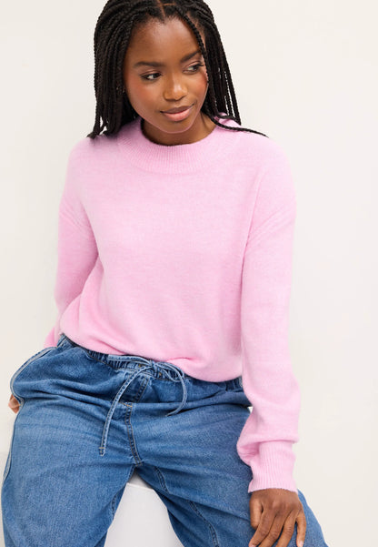 Womens Pink Relaxed Crew Neck Jumper