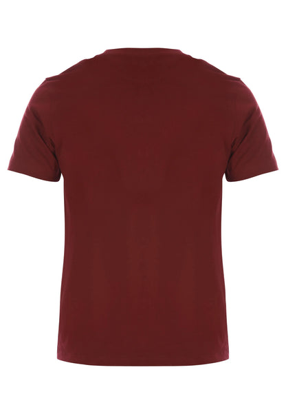 Mens Red Plain Cotton T-Shirt