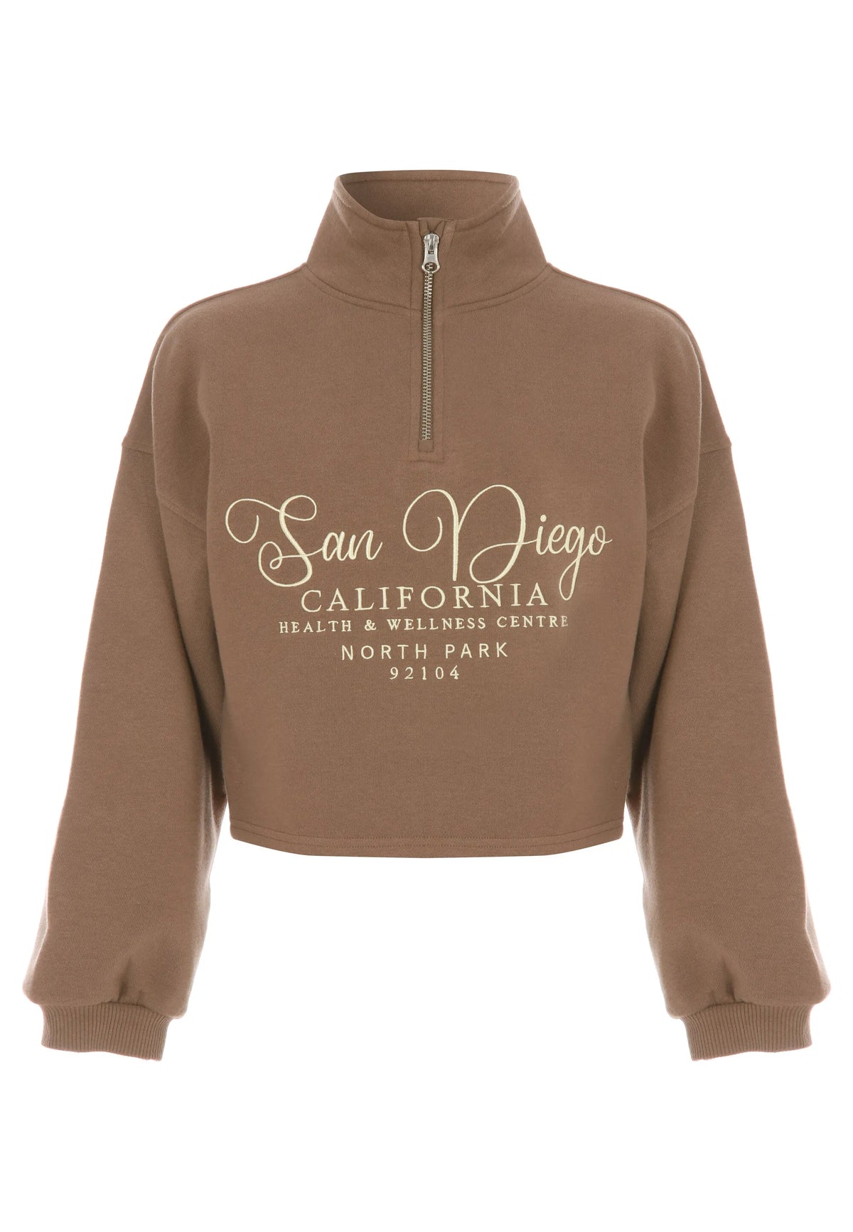 Older Girls Brown San Diego Half Zip Sweatshirt