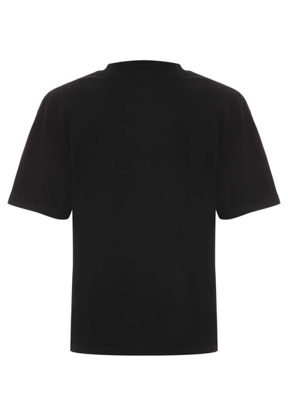 Older Boys Black Cotton Football T-Shirt
