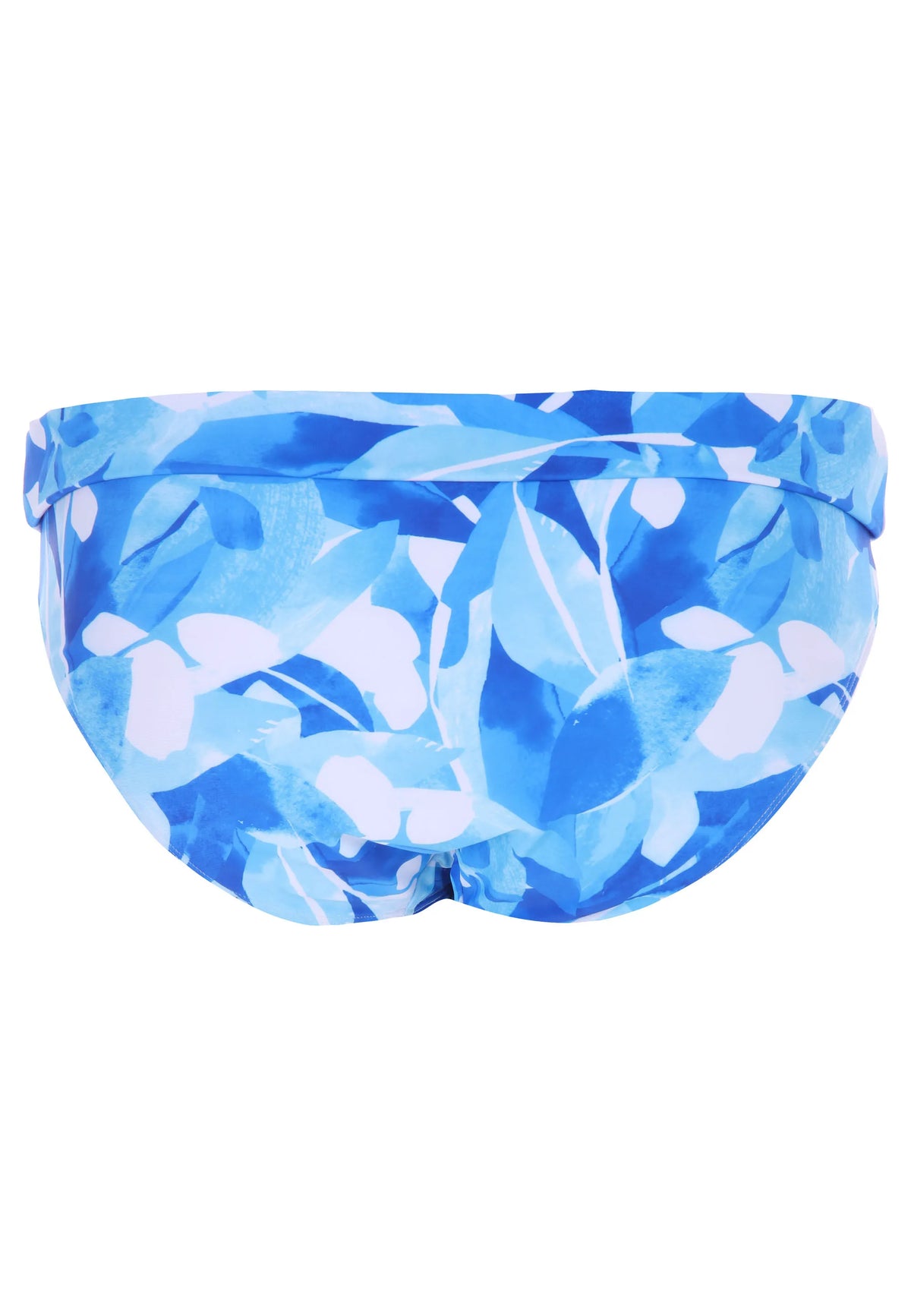 Womens Blue Abstract Print Midi Bikini Bottoms