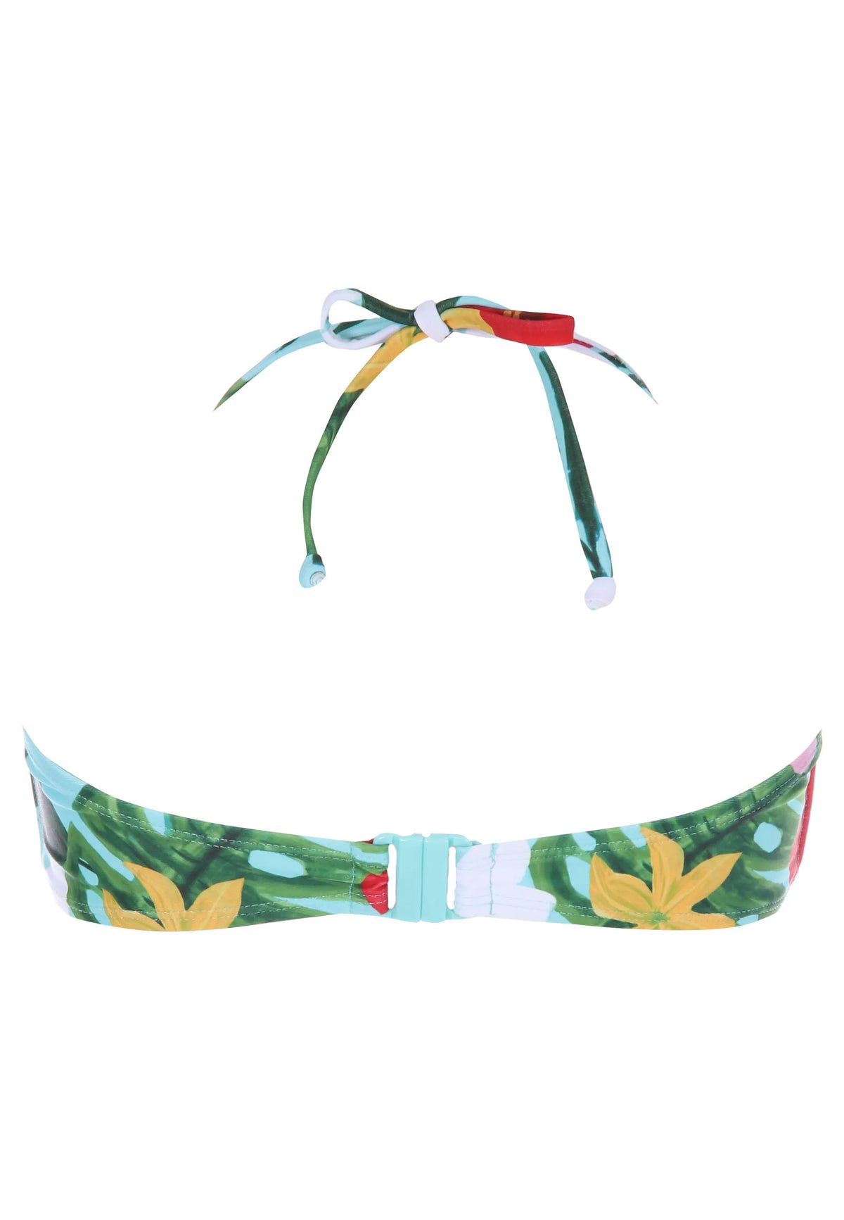 Womens Blue Floral Print Bandeau Bikini Top