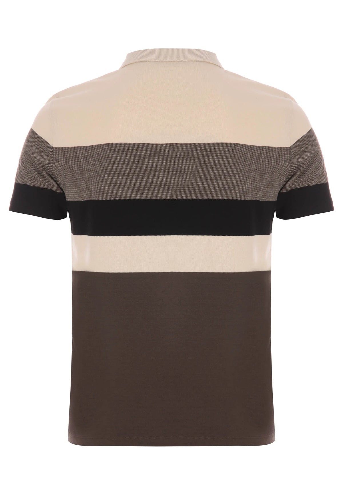 Mens Brown Stripe Cotton Polo Shirt