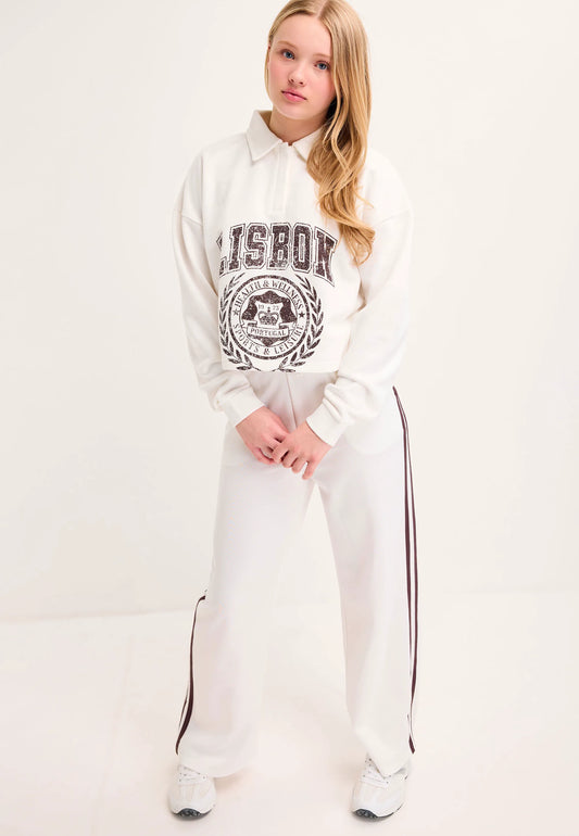 Older Girls Cream Rugby Sweatshirt Top