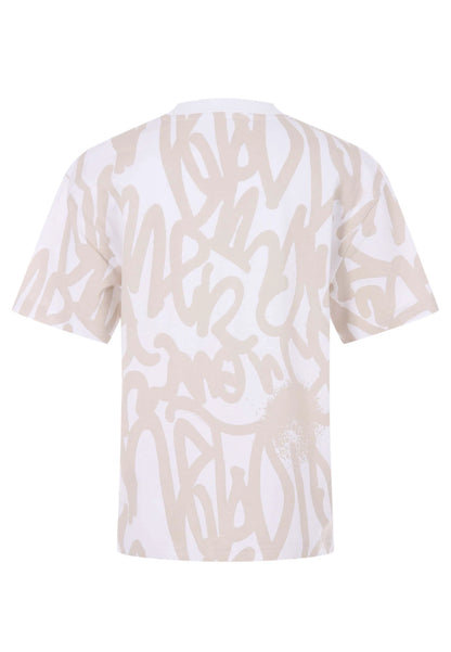 Older Boys Ecru Graffiti Print T-Shirt