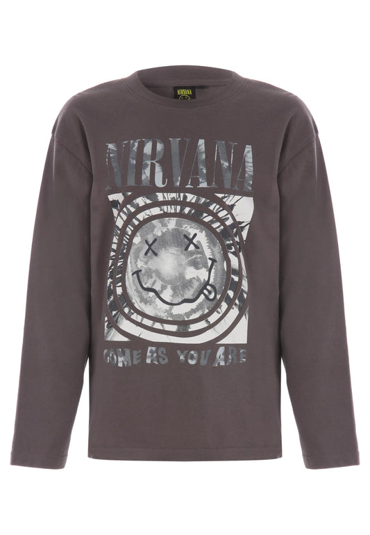 Older Boys Charcoal Cotton Nirvana Band T-Shirt
