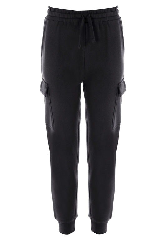 Older Boys Black Cargo Sweat Joggers