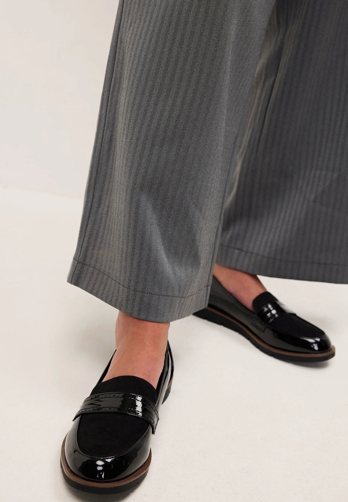 Womens Black Comfort Wedge Loafers
