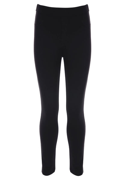Older Girls Black Ponte Skinny Fit School Trousers
