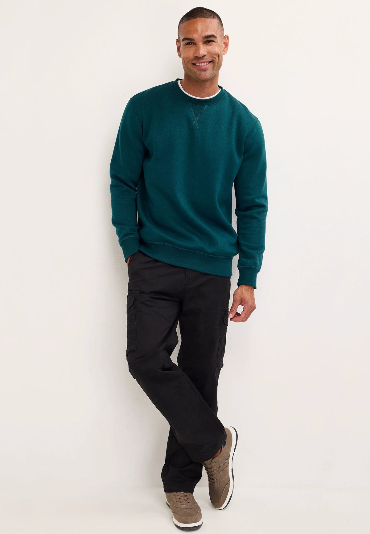 Mens Teal Cotton Rich Sweatshirt