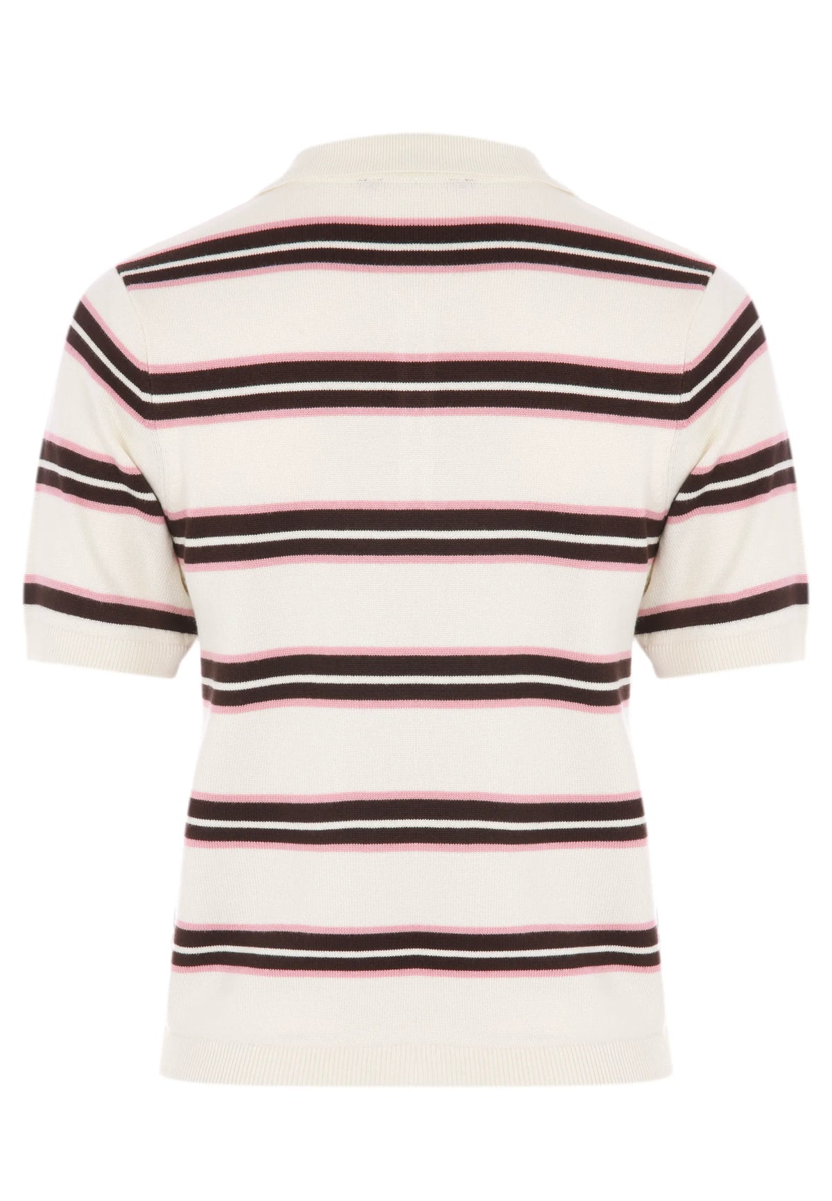 Womens Cream Stripe Collar Jumper