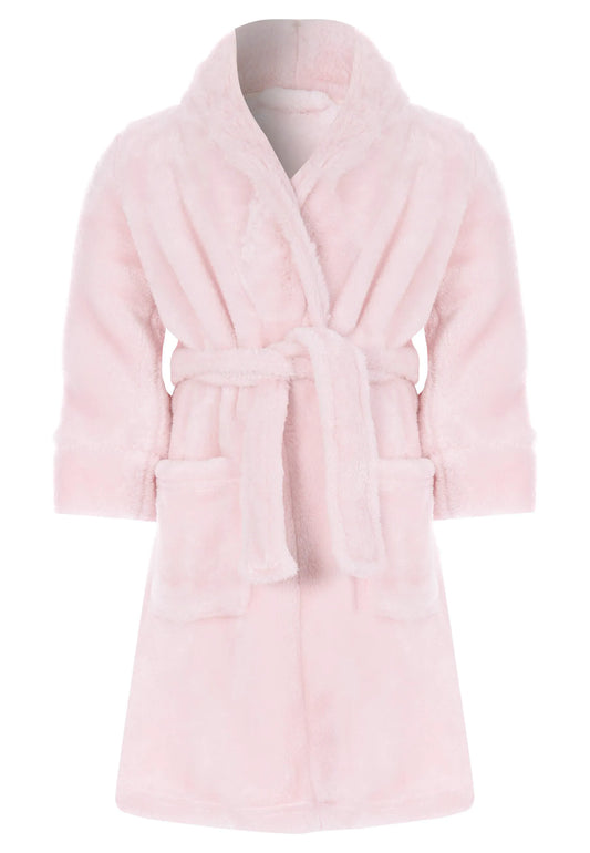Girls Pink Fleece Dressing Gown
