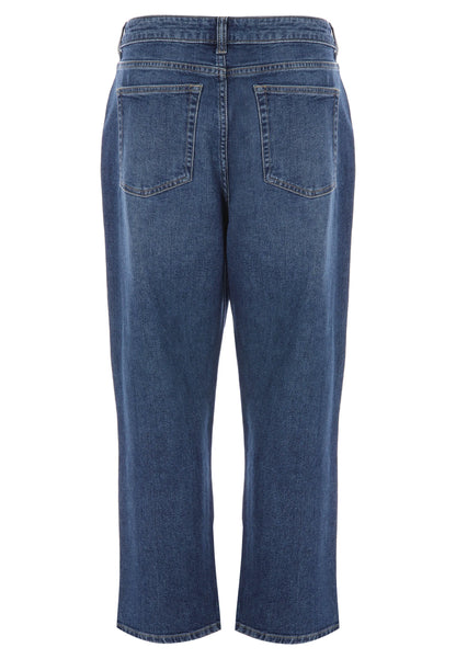 Womens Mid Blue Plain Mom Jeans