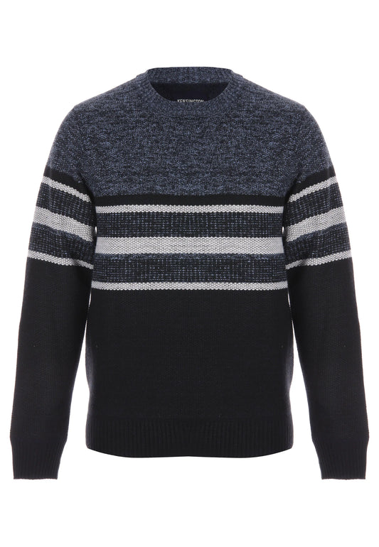 Mens Navy Stripe Sherpa Jumper