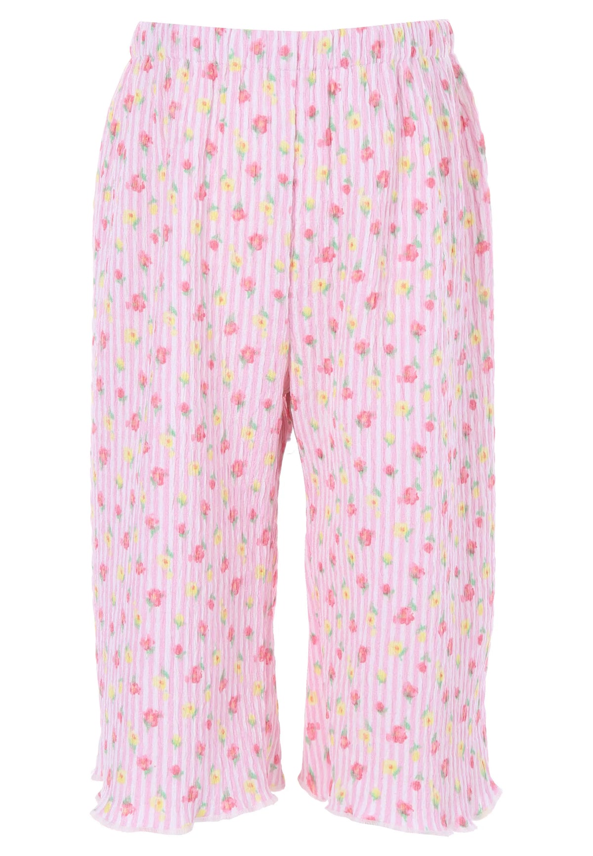 Younger Girls Pink Floral Print Top and Culottes Set