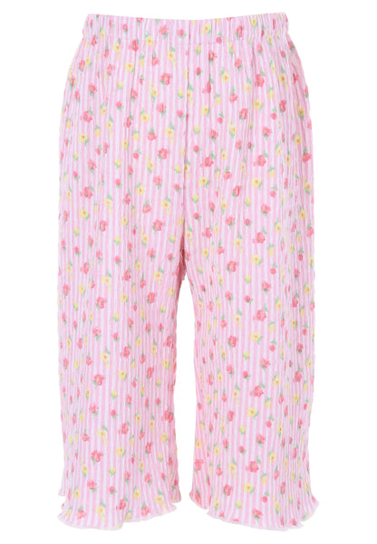 Younger Girls Pink Floral Print Top and Culottes Set