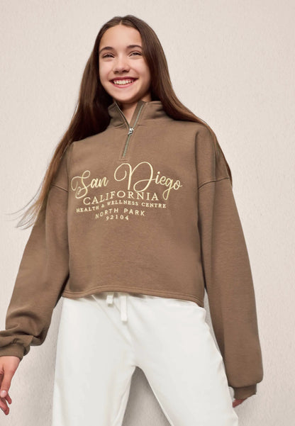Older Girls Cream Star Bootcut Joggers
