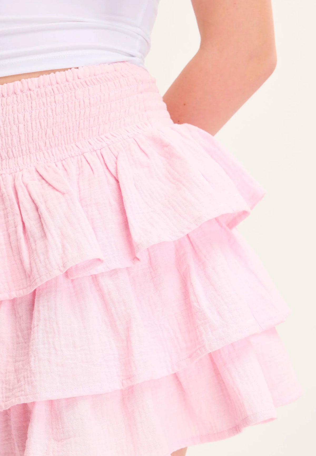 Older Girls Pink Cotton Ra-Ra Skirt