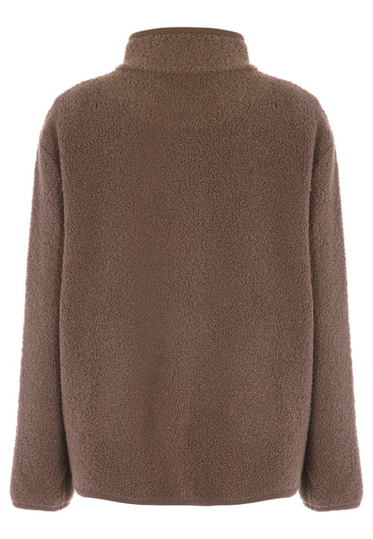 Womens Mocha Borg Fleece Jacket