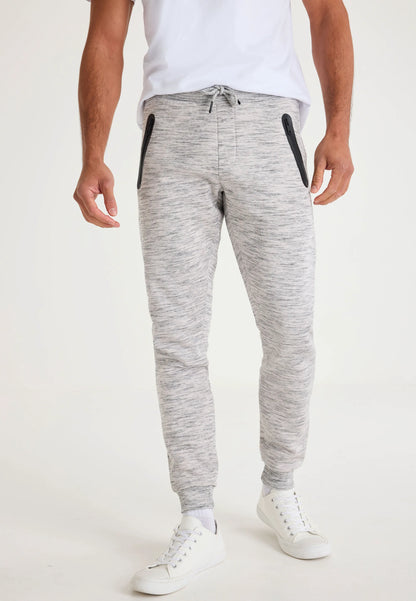 Mens Light Grey Textured Sports Joggers