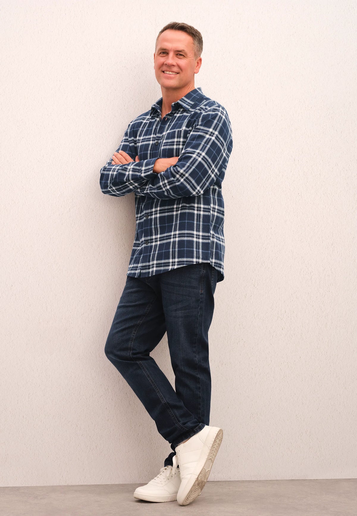Mens Dark Blue Plain Ollie Straight Leg Jeans