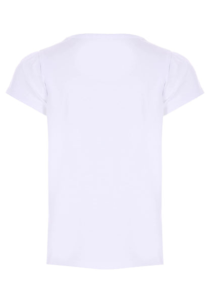 Younger Girls White Dog Sequin T-Shirt