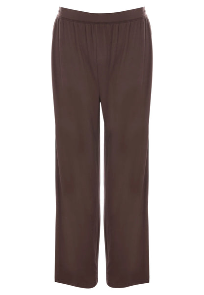 Womens Chocolate Brown Soft Touch Wide Leg Bottoms