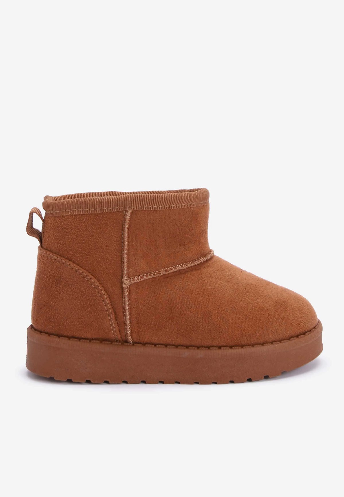 Girl Tan Fluffy Lined Faux Suede Boots