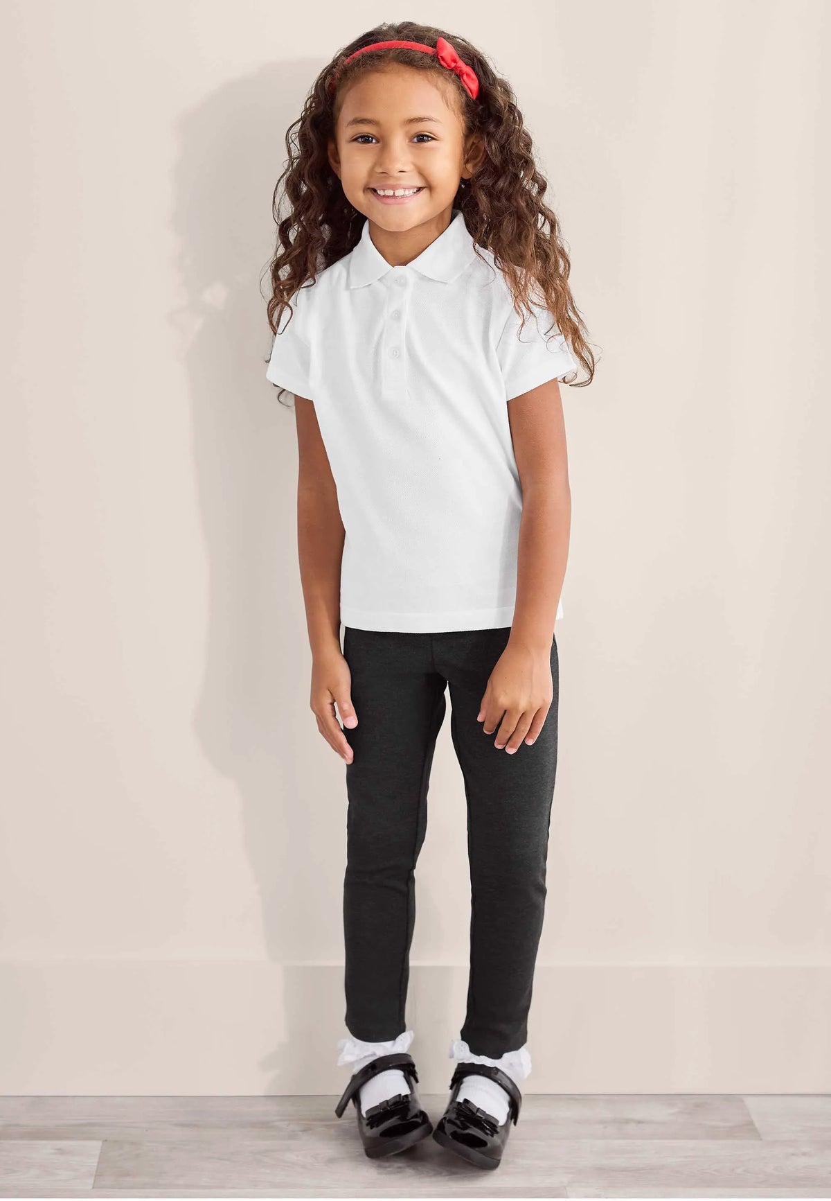Girls 2 Pack White School Polo Shirts