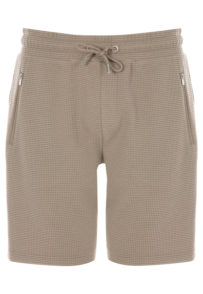 Mens Brown Compact Texture Drawstring Shorts