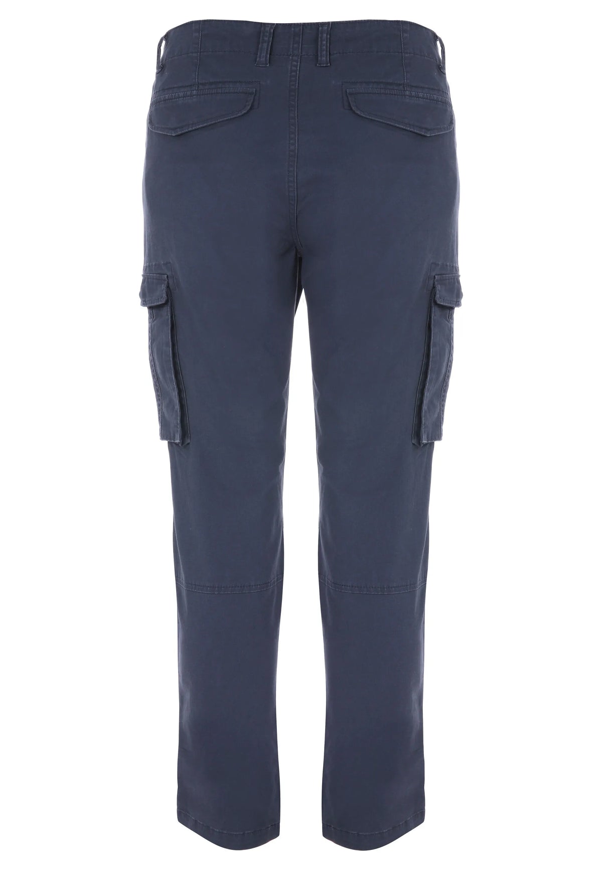 Mens Dark Blue Cargo Straight Leg Trousers