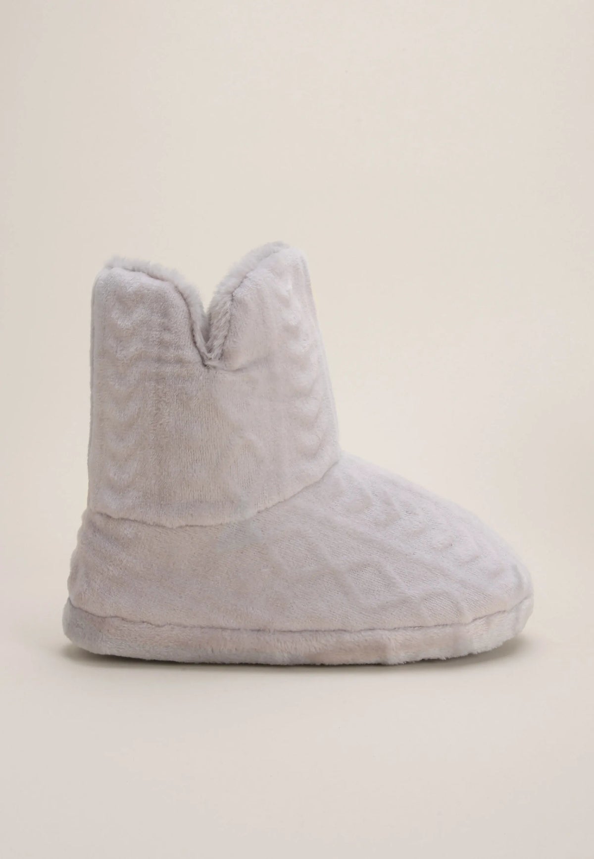 Womens Grey Fairisle Slipper Boots