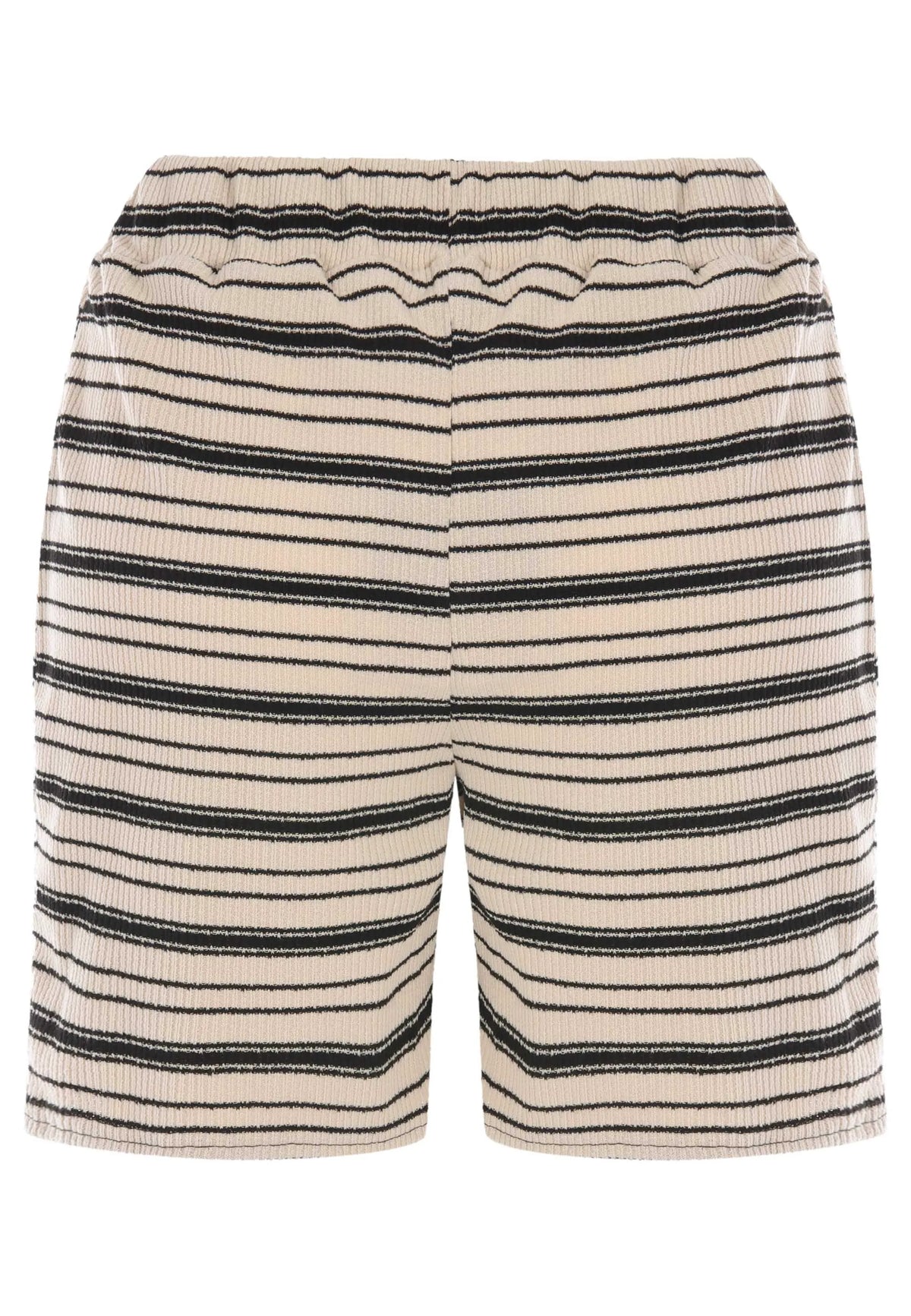 Womens Cream Stripe Textured Shorts