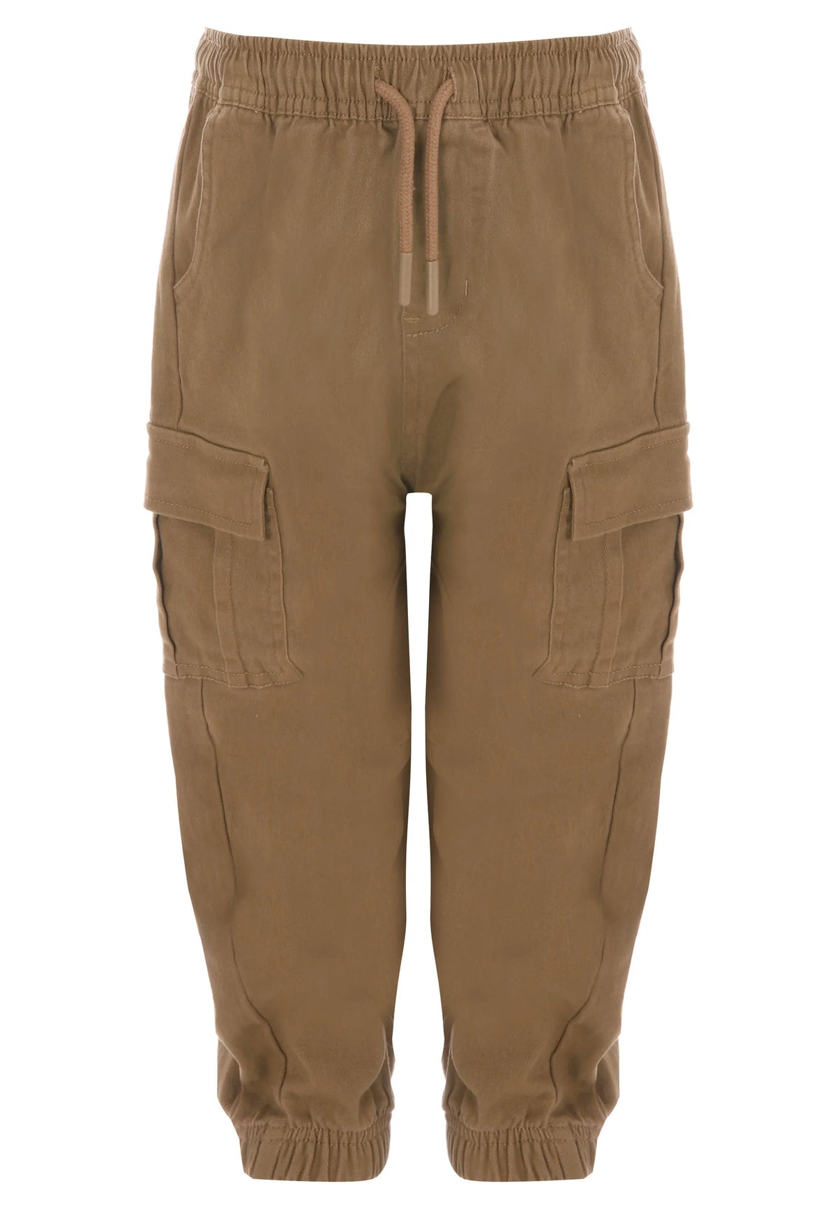 Younger Boys Brown Woven Cargo Joggers