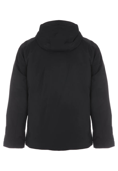 Mens Black Plain Hooded Jacket