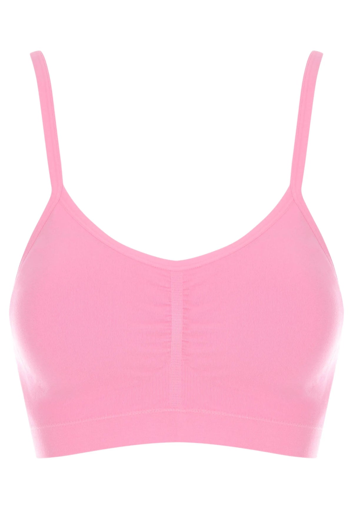 Womens Pink Thin Strap Seam Free Bra Top