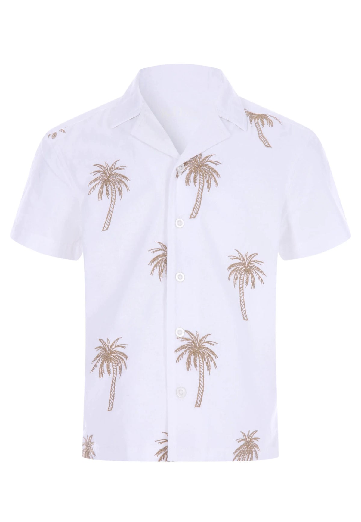 Younger Boys White Palm Tree Shirt