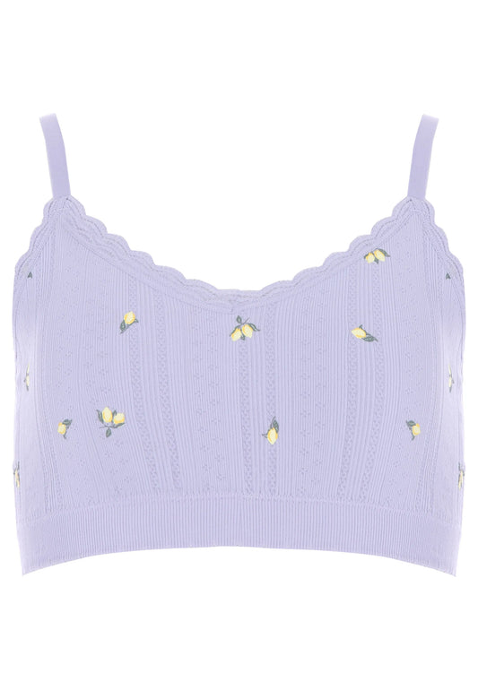 Older Girls Lilac Lemon Pointelle Comfort Bra