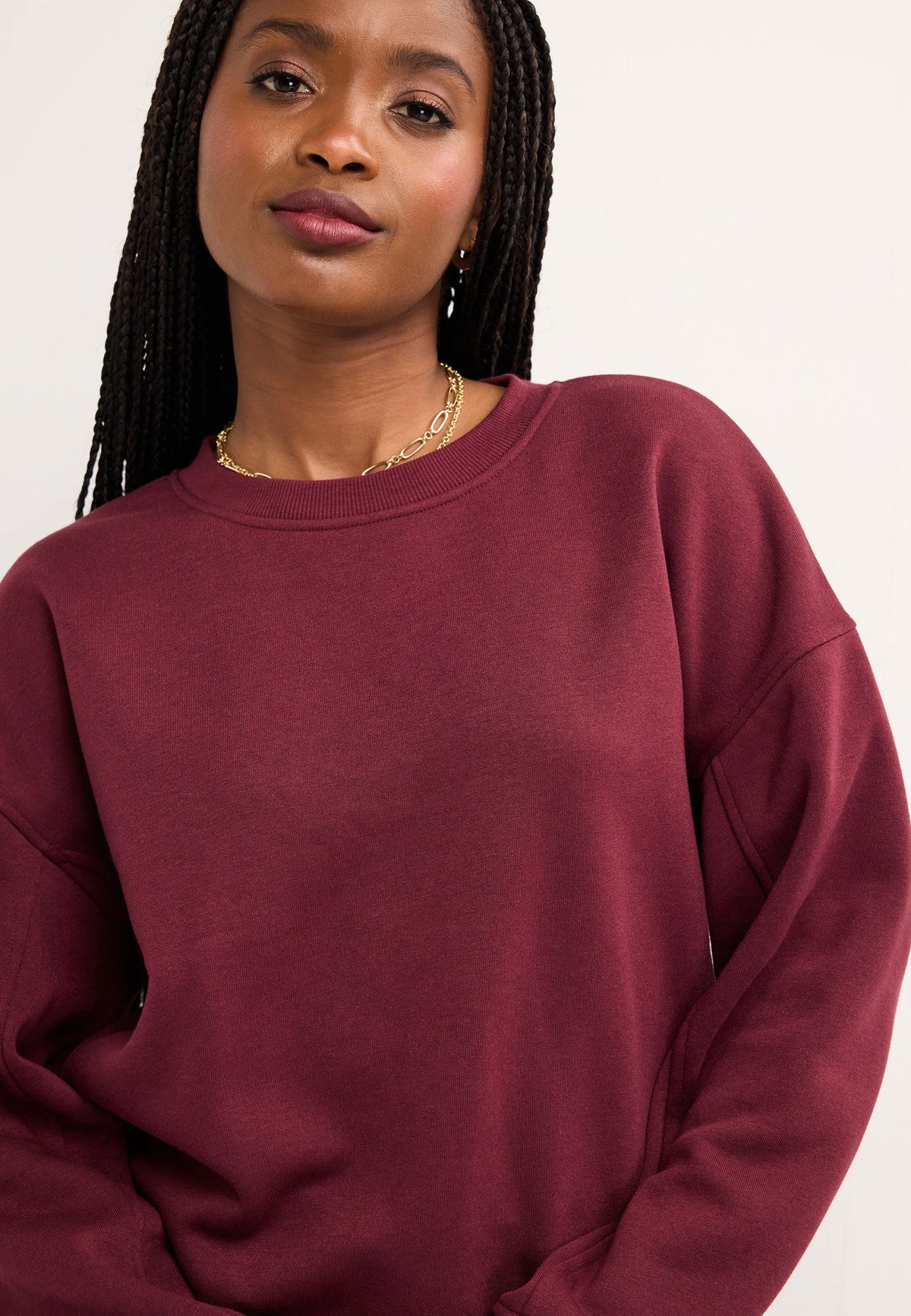 Womens Burgundy Cotton Rich Sweatshirt
