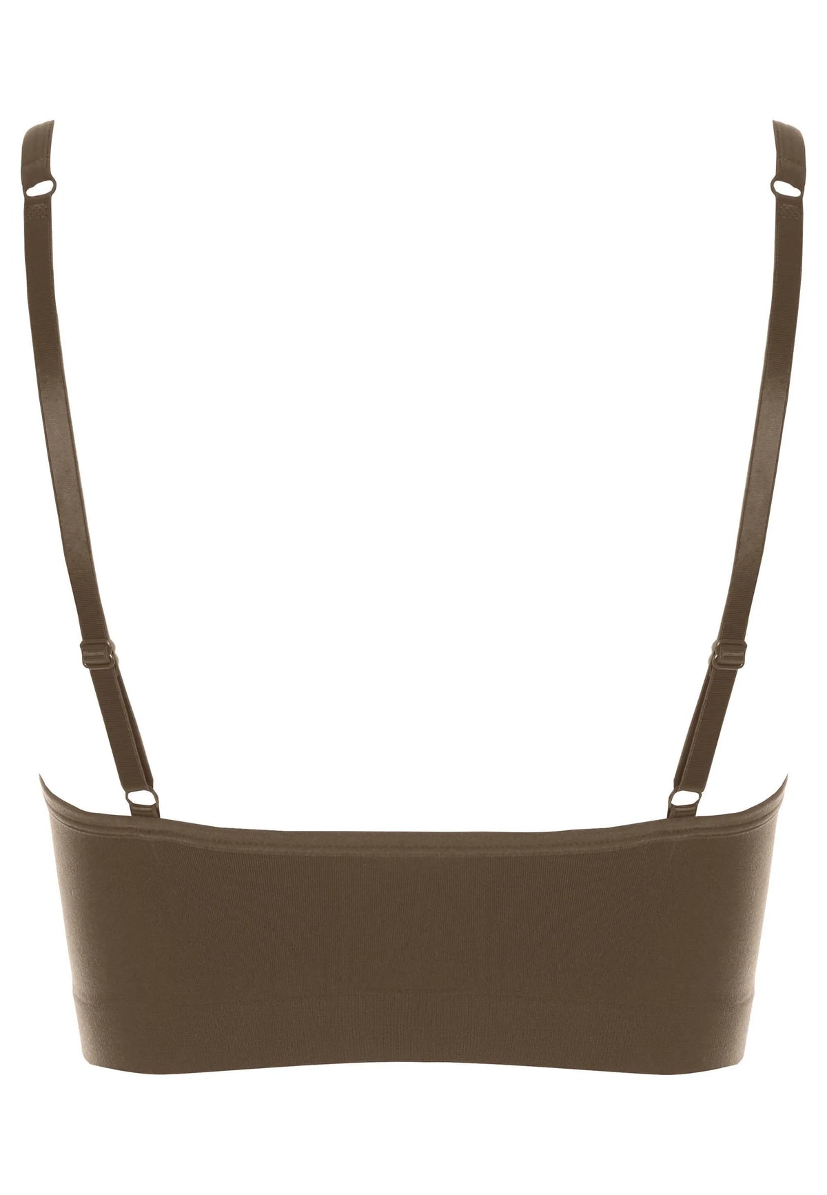 Womens Chocolate Brown Thin Strap Seam Free Bra Top