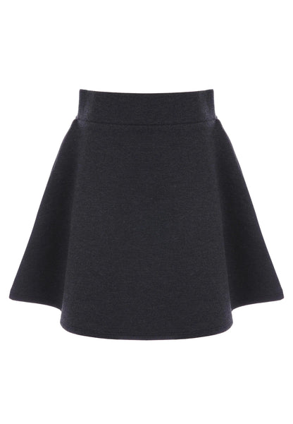 Girls Charcoal Grey Plain Ponte School Skirt