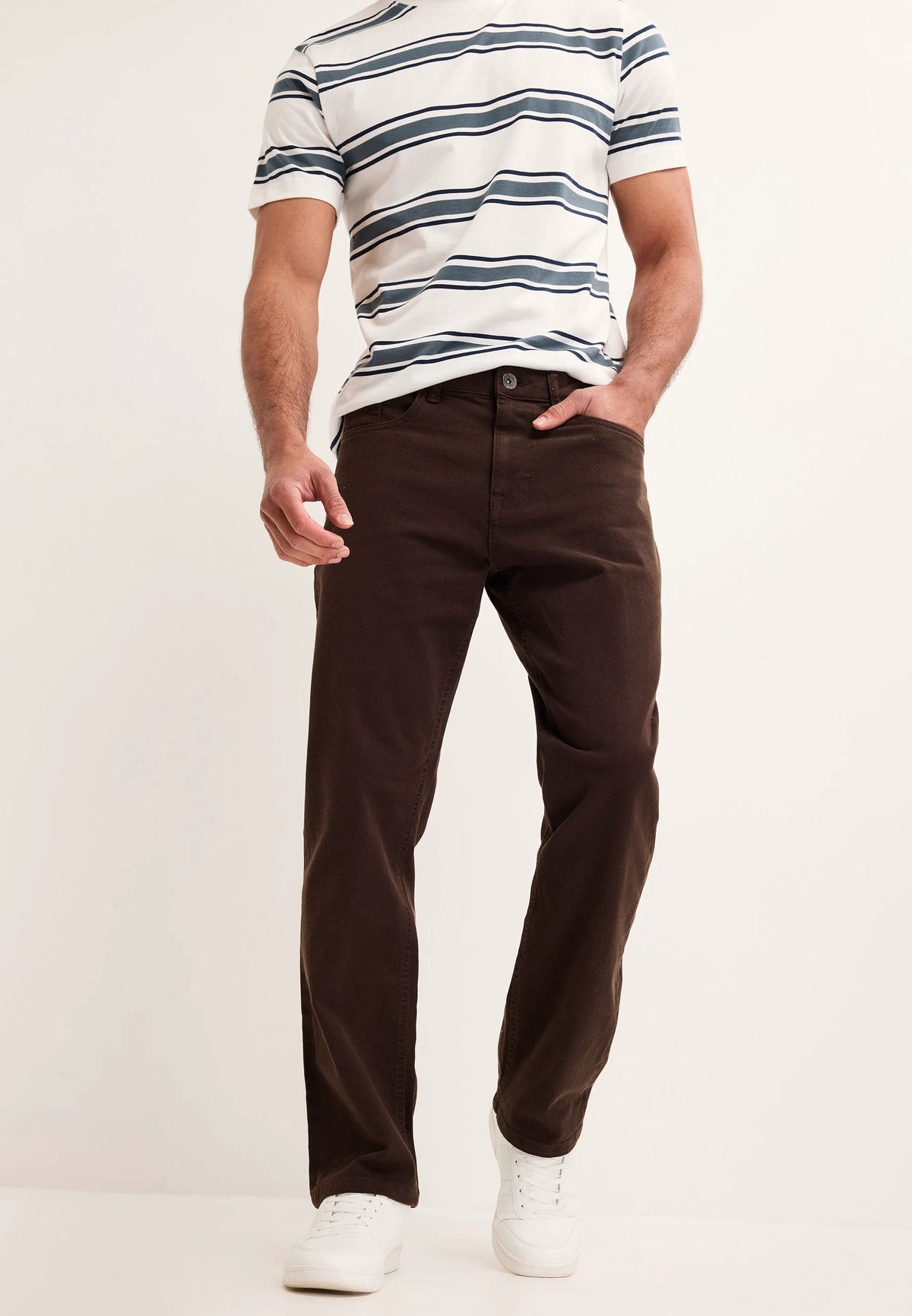 Mens Chocolate Brown Straight Leg Jeans