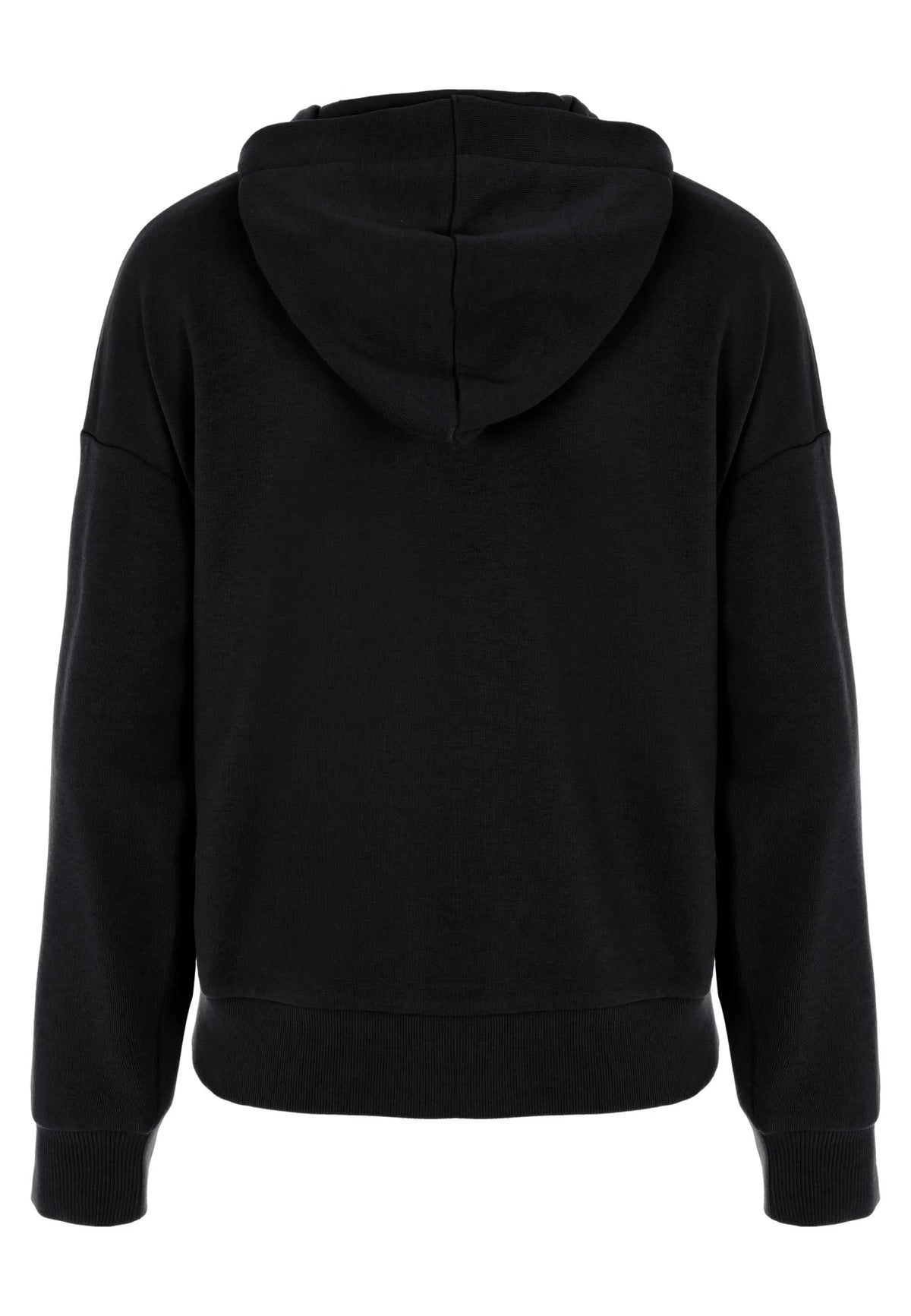 Womens Black Zip Through Hooded Sweatshirt