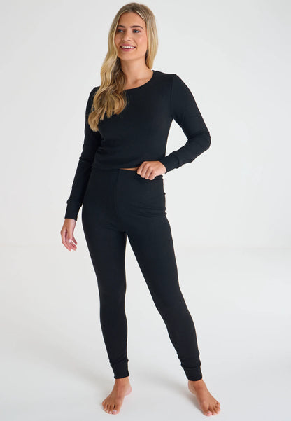 Womens Plain Thermal Heavy Weight Leggings
