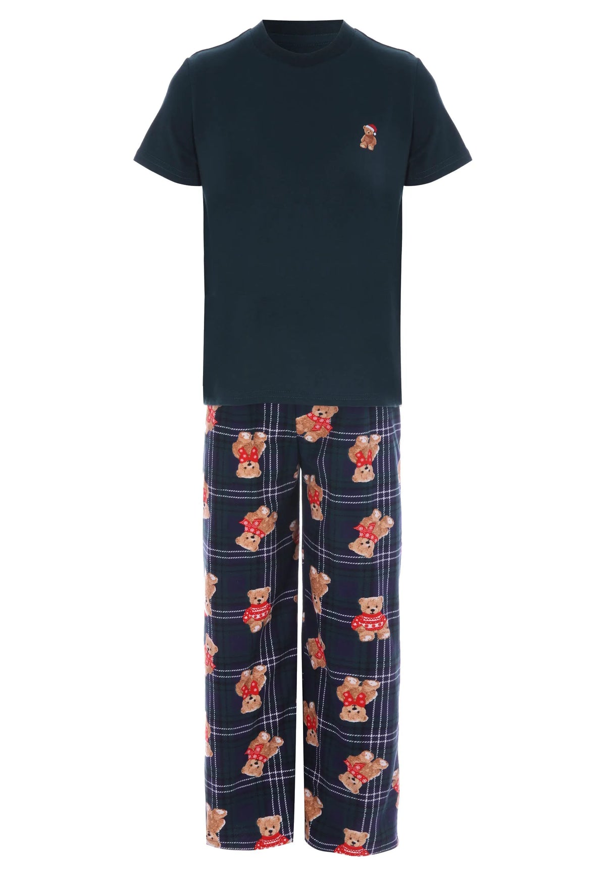 Boys Green Teddy Bear Family Pyjama Set