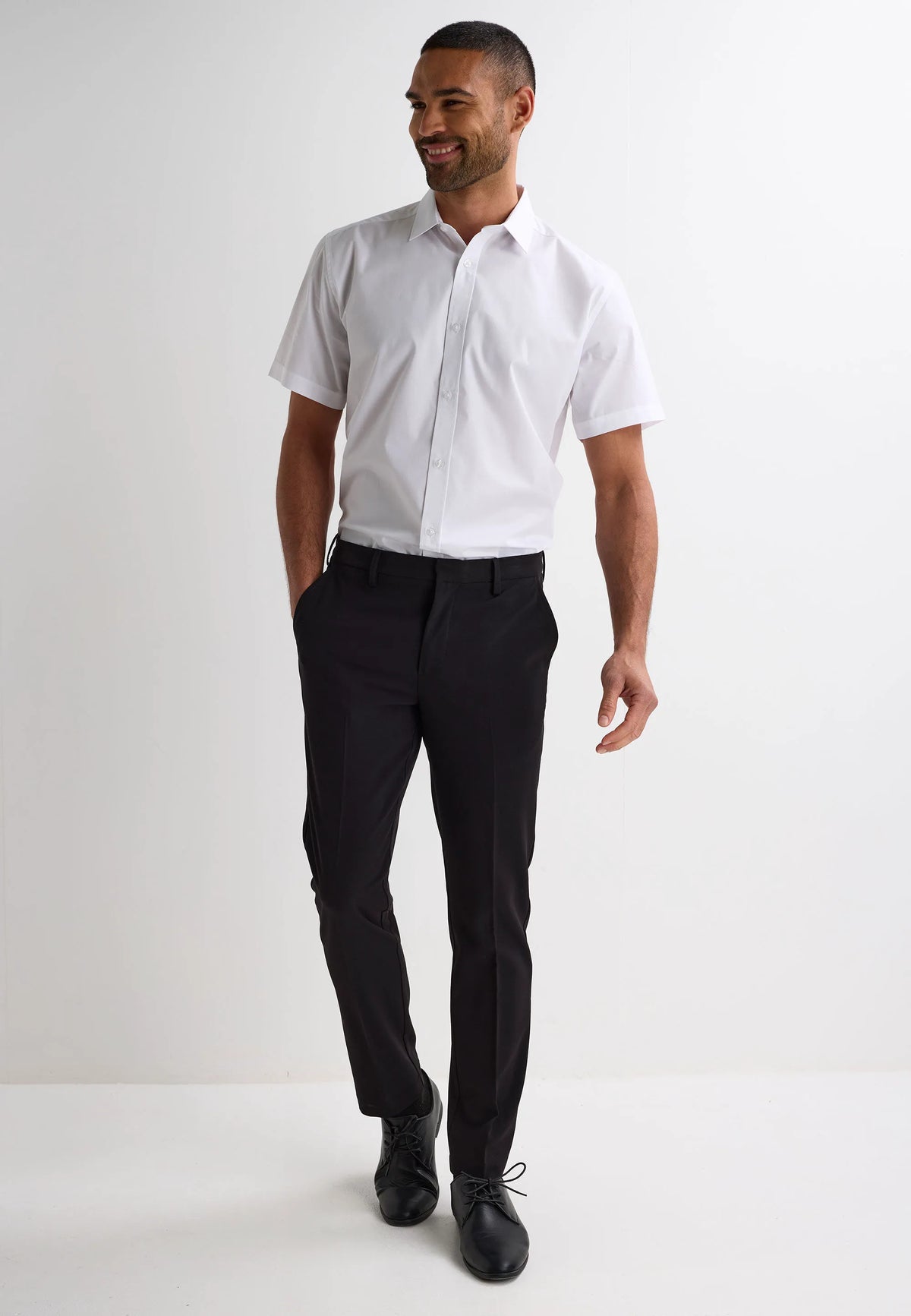 Mens Black Slim Leg Fit Trousers