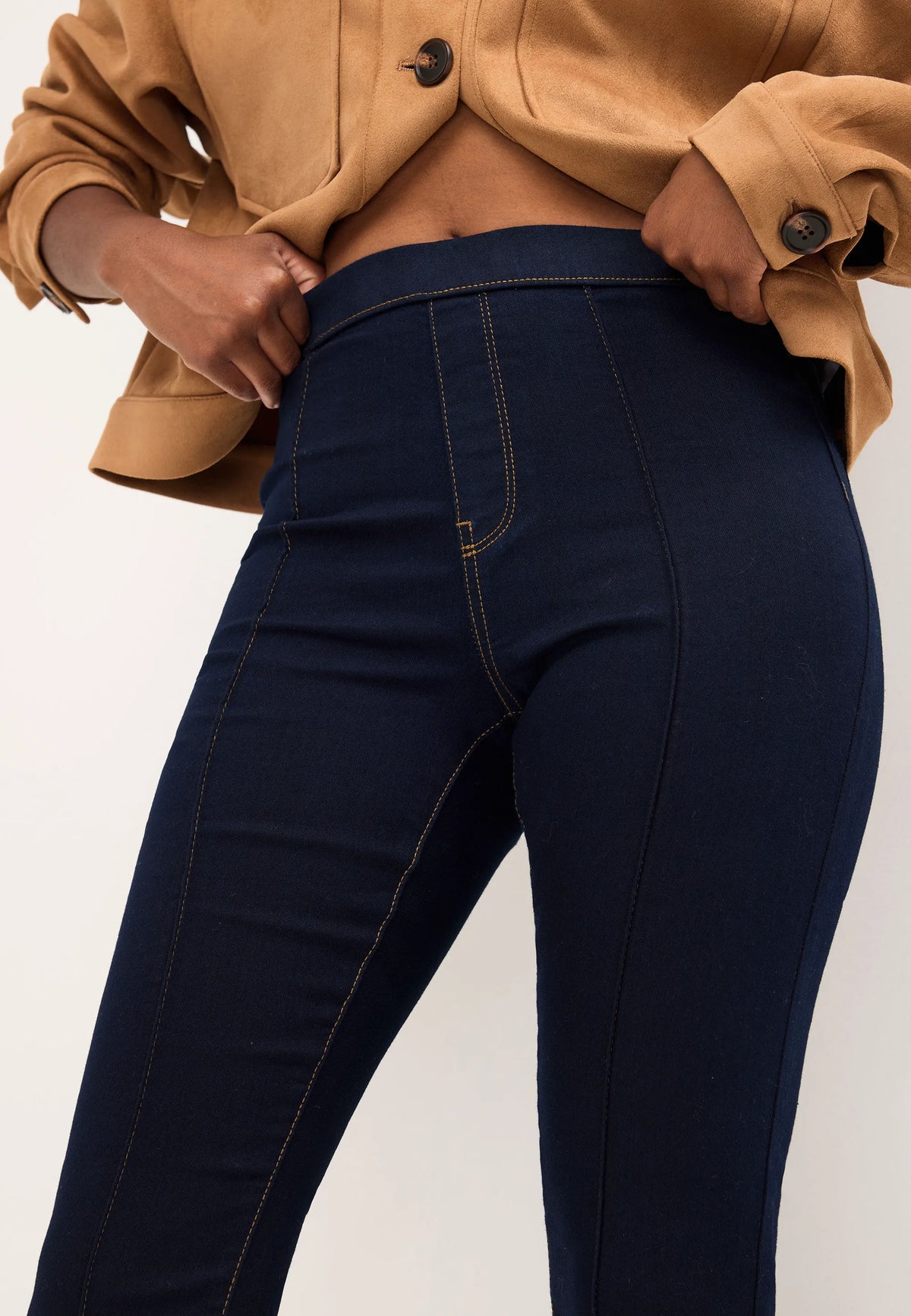 Womens Indigo Blue Kate Seam Flare Jeggings
