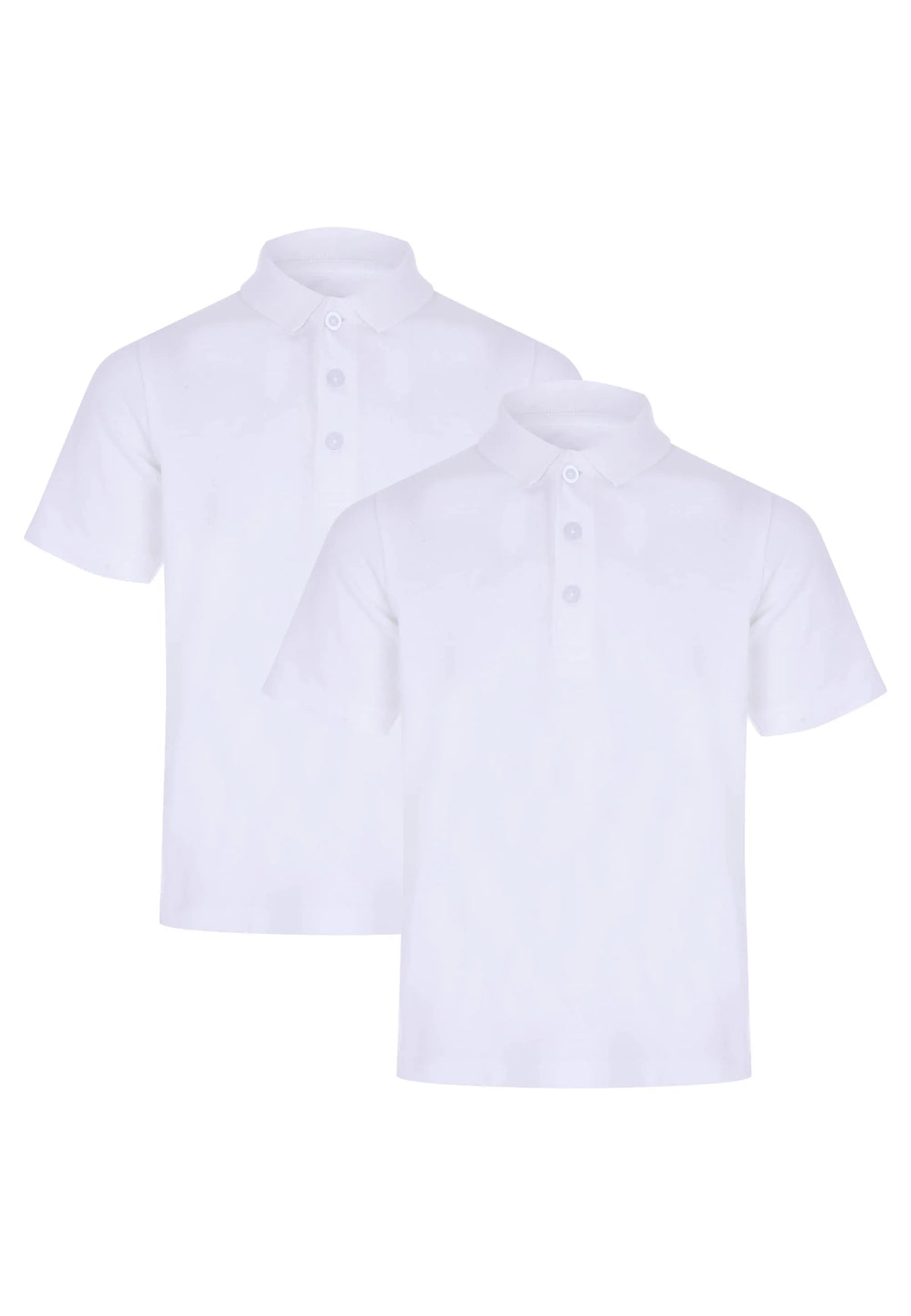 Boys 2pk White School Polo Shirts