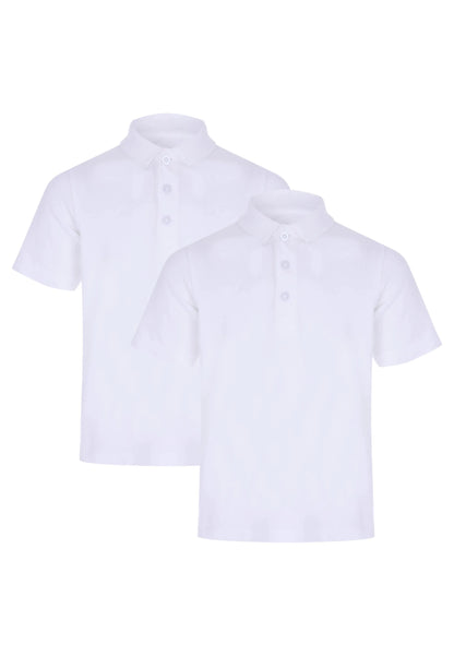 Boys 2pk White School Polo Shirts